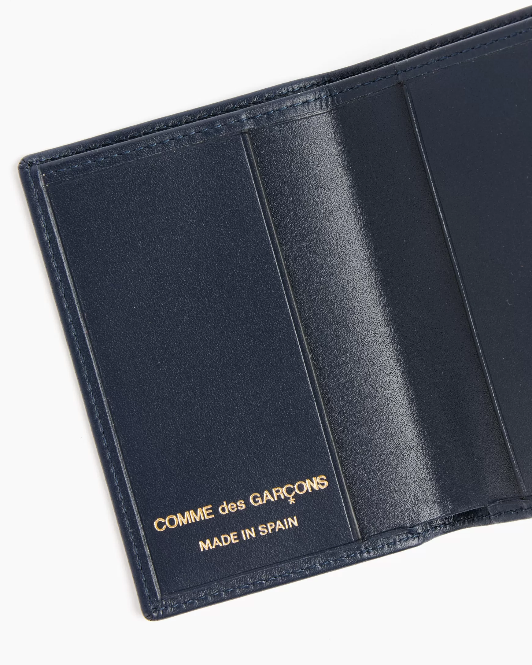 Hot Mohawk General Store | Comme Des Garcons | 6400 Classic Leather Line Wallet In Navy Woman Wallets & Bags